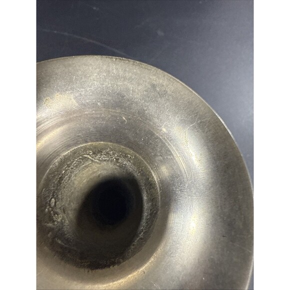 Vintage Z.Y. India Bell Candle Stick Holders (2) And Brass Bud Vase - Picture 9 of 11